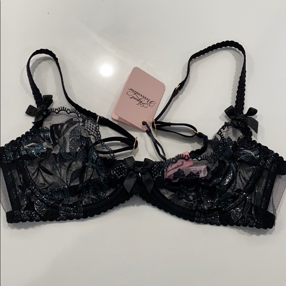 Agent Provocateur emerald and noir bra. 34B NEW